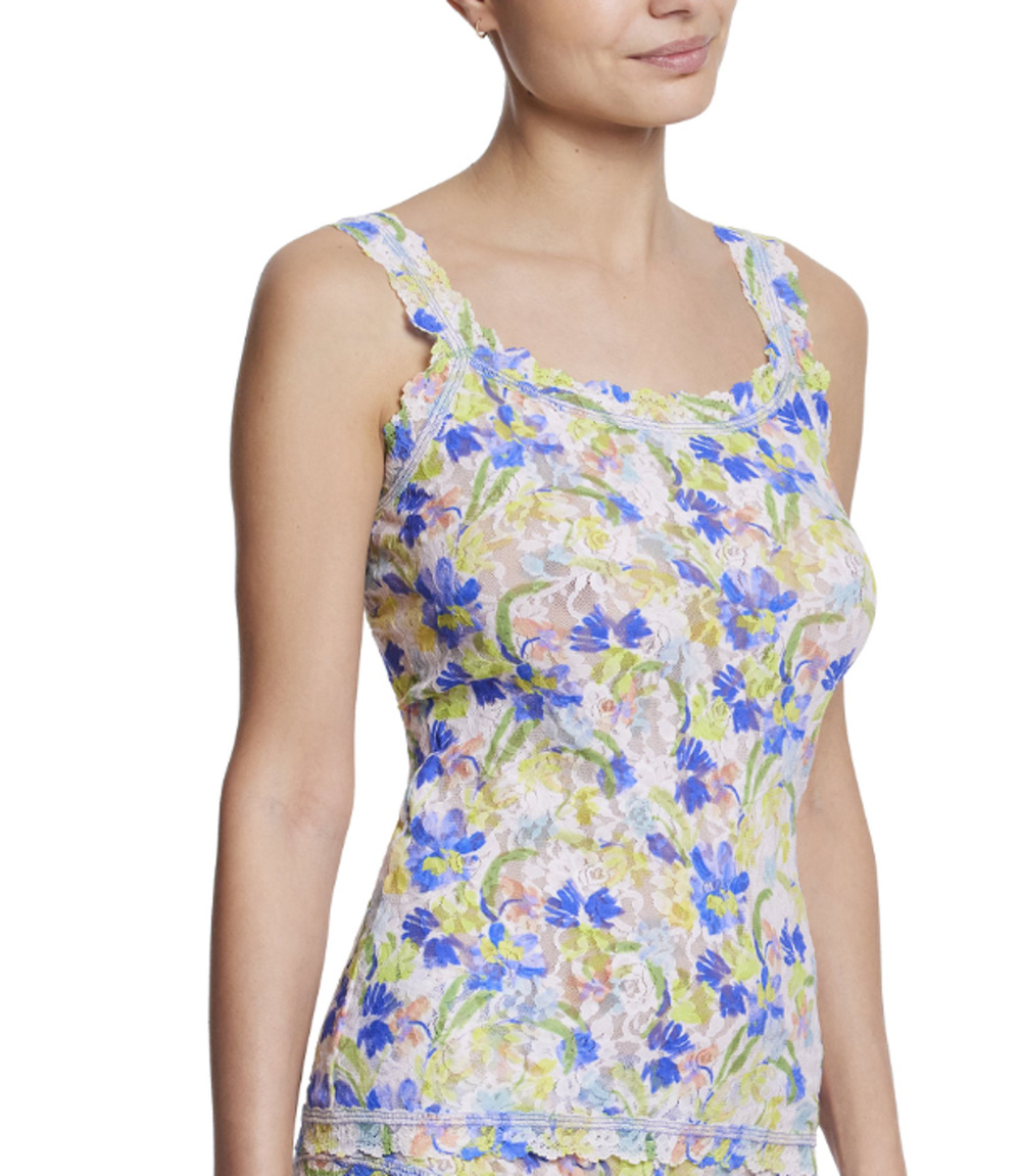 HANKY PANKY SIZE SMALL LACE BRUSH STROKES PRINTED CLASSIC CAMI MULTICOLOR NEW